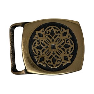 1978 Tech Ether Guild Solid Brass Kaleidoscope Inlay Belt Buckle Signed Turner image 8