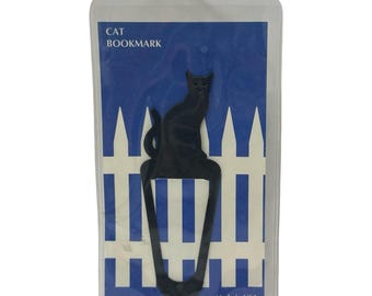 Vintage 90s Black Cat Bookmark Metal Clip Barnes Noble Swing 1994-1995 USA Made