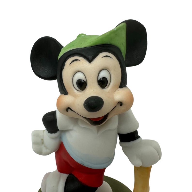 Vintage 80s Walt Disney Productions Mickey Mouse Tennis Player Ceramic Figurine image 2