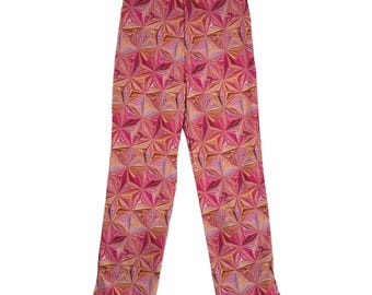 VTG Tark'1 Paris Betts Cropped Stretch High Waisted Pant Abstract Star Pink T1