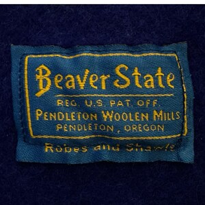 Vintage Pendleton Beaver State Chief Joseph Blanket 70x52 Cobalt Blue Wool HTF image 6