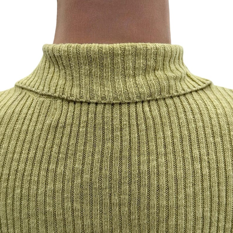 Vintage Free People Beach Ribbed Knit Linen Blend Green Button Front Top Medium image 6