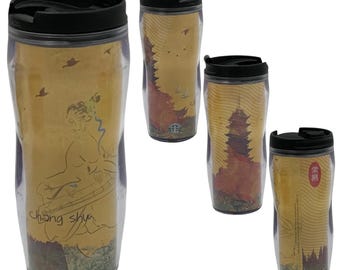 Starbucks 2004 Changshu China 12 oz Travel Tumbler Ancient Pagoda Jiangsu HTF Vintage