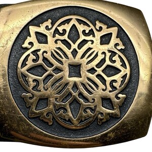 1978 Tech Ether Guild Solid Brass Kaleidoscope Inlay Belt Buckle Signed Turner image 6