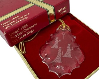 Vintage 1985 Lenox We Three Kings Full Lead Crystal Pendant Christmas Ornament