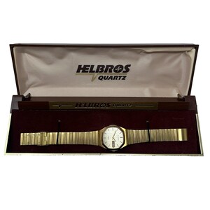 Vintage Helbros Quartz S 87161/2 Y143A Watch Box Papers Hong Kong UNTESTED