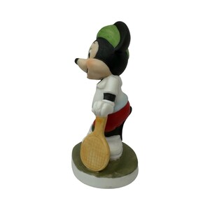 Vintage 80s Walt Disney Productions Mickey Mouse Tennis Player Ceramic Figurine image 3
