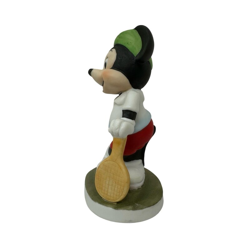 Vintage 80s Walt Disney Productions Mickey Mouse Tennis Player Ceramic Figurine image 3