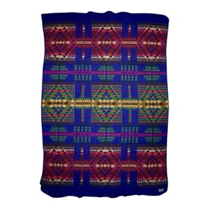 Vintage Pendleton Beaver State Chief Joseph Blanket 70x52 Cobalt Blue Wool HTF image 1