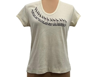 Vintage 70s Topic Knits San Diego Zoo Giraffe Single Stitch Graphic Tee Large