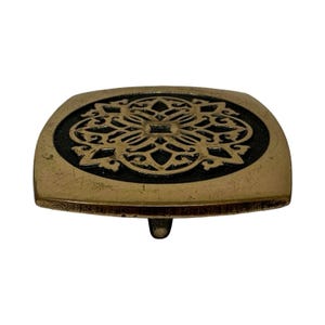 1978 Tech Ether Guild Solid Brass Kaleidoscope Inlay Belt Buckle Signed Turner image 5