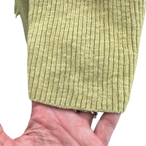 Vintage Free People Beach Ribbed Knit Linen Blend Green Button Front Top Medium image 7