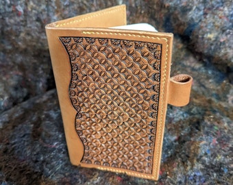 Handmade tooled notebook cover