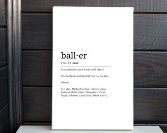 Basketball Wall Art Baller Definition Printable, Digital Download Game Room Wall Art, Gifts for Him Basketball Print Sport Room Wall Art