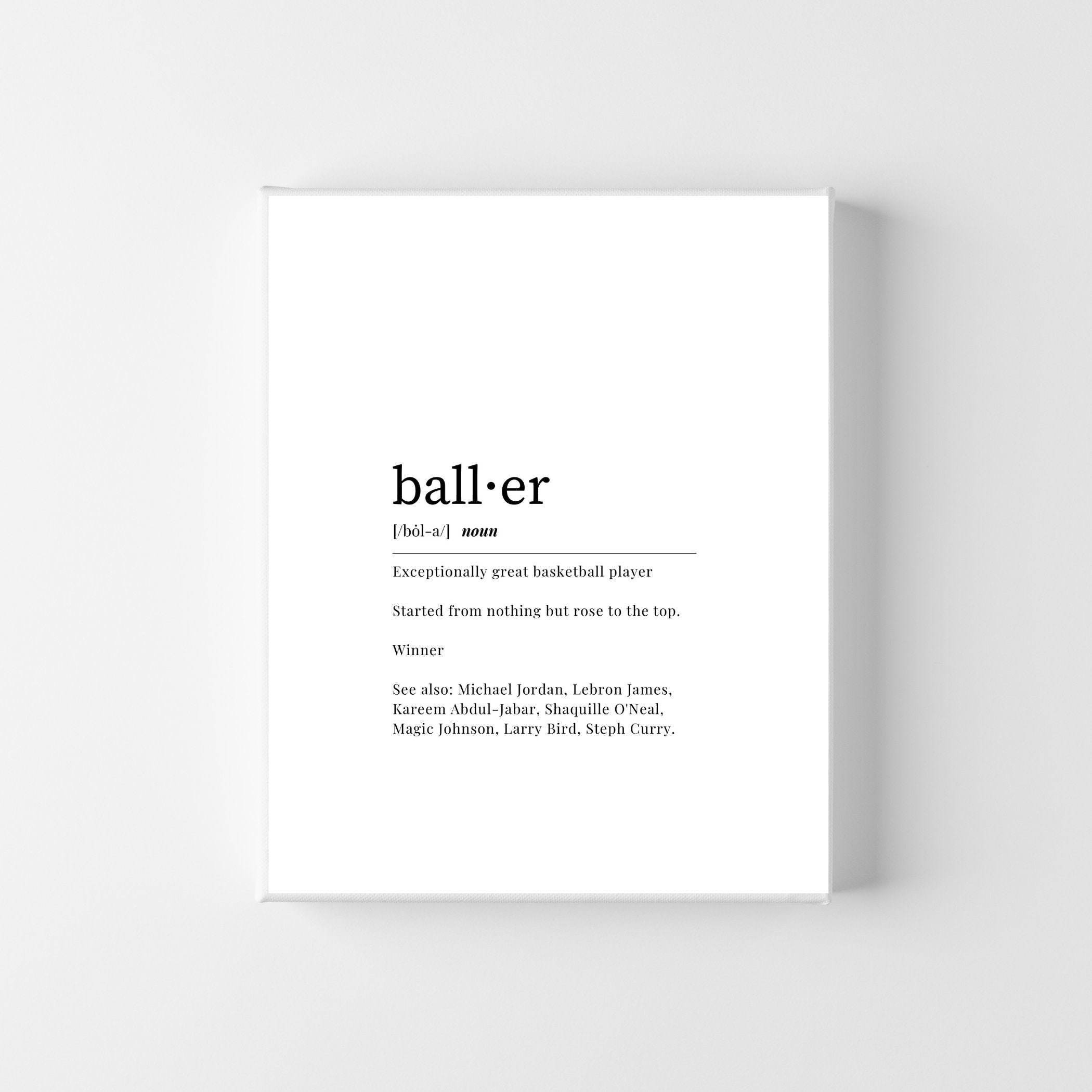 Basketball Wall Art Baller Definition Printable Digital Etsy