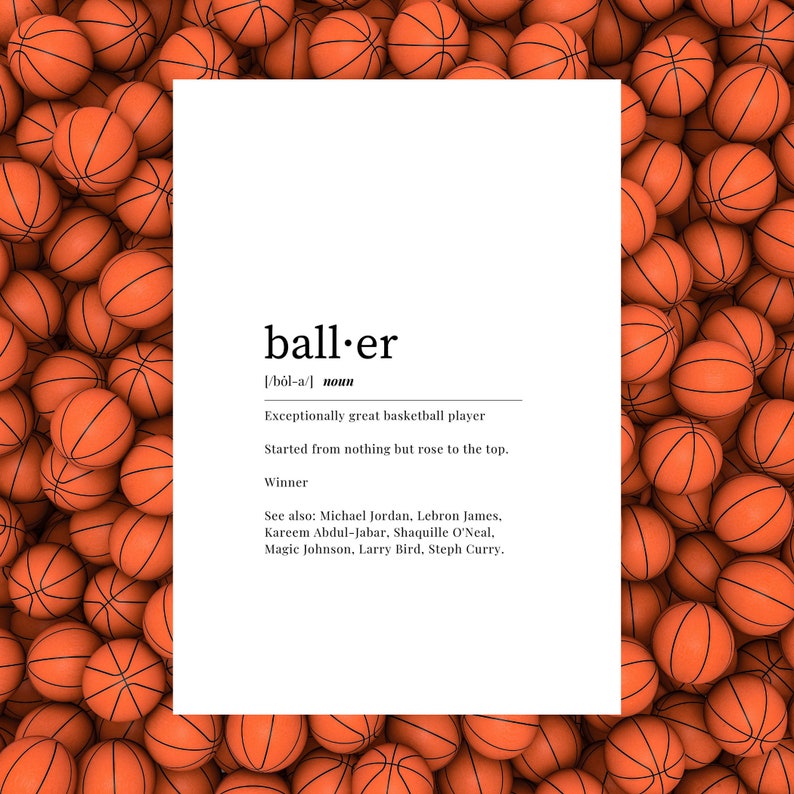 Basketball Wall Art Baller Definition Printable Digital Etsy UK