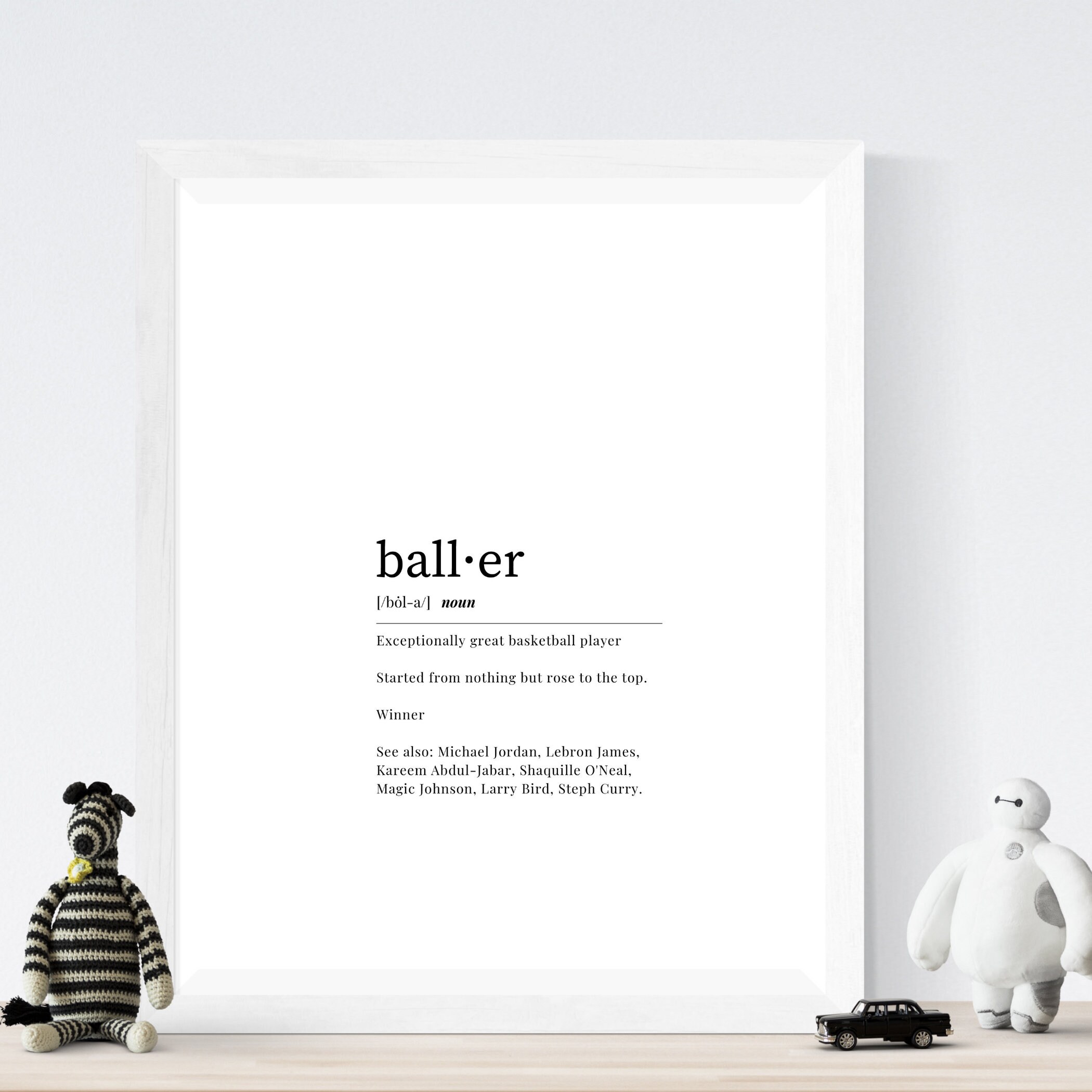 Basketball Wall Art Baller Definition Printable Digital Etsy