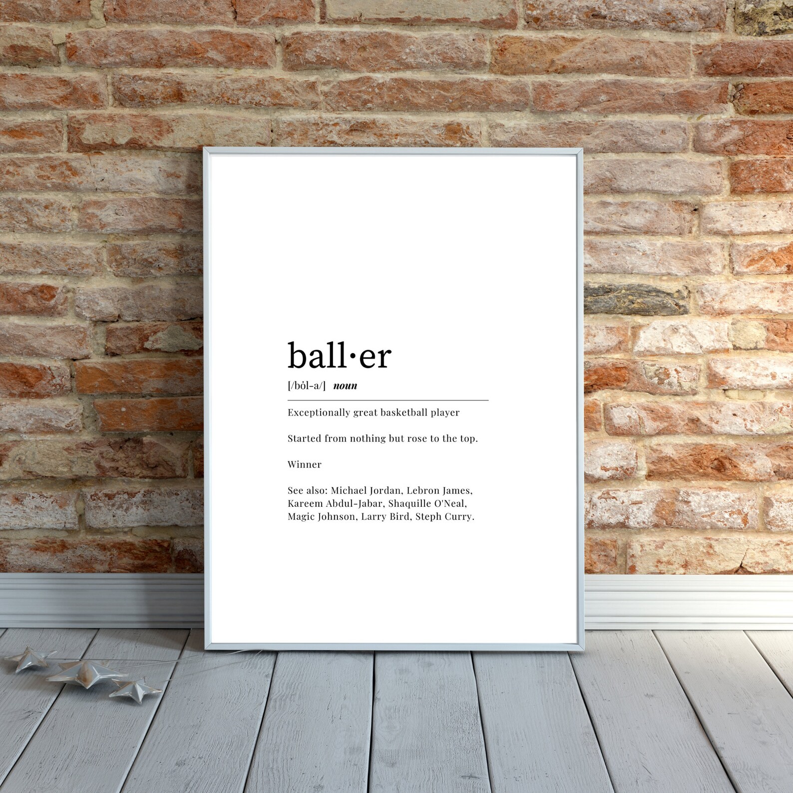 Basketball Wall Art Baller Definition Printable Digital Etsy