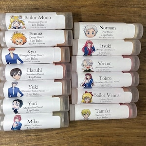 Lip Balm Value Pack, Anime Inspired, Castor Oil based, Smooth and Creamy, all natural, Paraben Free