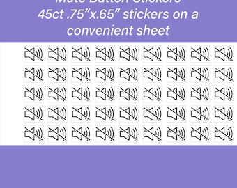 Mute Button Stickers - 45 per sheet - For Those Annoying Gas Station Pumps that Play Ads - .75"x.65" per sticker- 9"x4" sheet
