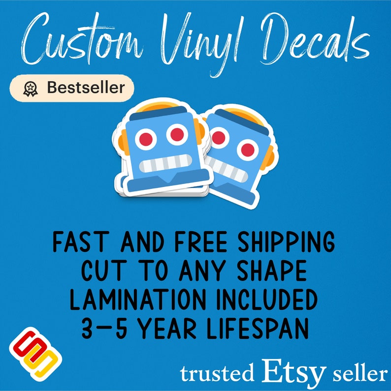 Custom Vinyl Stickers/Decals We'll Print Any Image/Design High Quality Vinyl Any Shape or Size, Custom Sticker, Custom Vinyl Sticker image 1