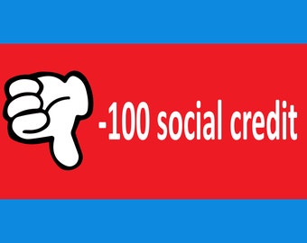 minus 100 social credit - Funny Bumper Sticker Permanent - 8"x4" Funny Sarcastic Bumper Sticker TikTok Trend