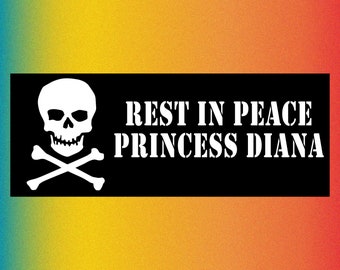 rip princess diana - Funny Bumper Sticker Permanent - 7"x3" Funny Sarcastic Bumper Sticker TikTok Trend