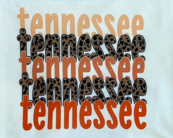 Tennessee T-shirt, solid t-shirt, leopard print, School Spirit, University of Tennessee