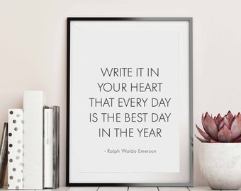 Ralph Waldo Emerson Quote Write It In Your Heart Printable Poster, Ralph Waldo Quotes, Downloadable Emerson Quote