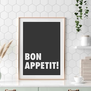 Bon Appetit Print, Printable Kitchen Decor, Funny Kitchen Poster, Downloadable Funny Kitchen Prints, Bon Appetit Sign