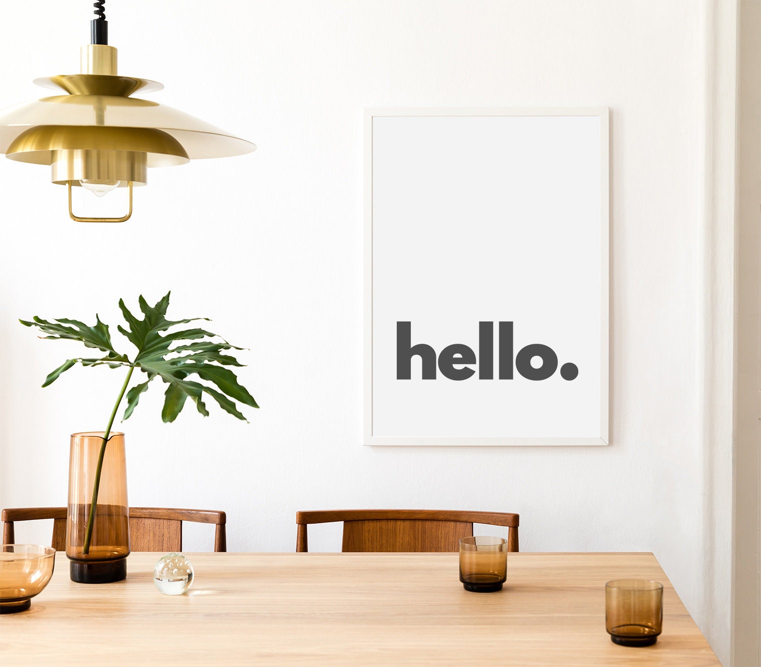 Hello Printable Wall Art Modern Typography Poster Affiche - Etsy
