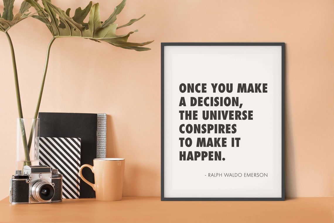 Ralph Waldo Emerson Quote Once You Make A Decision Printable - Etsy