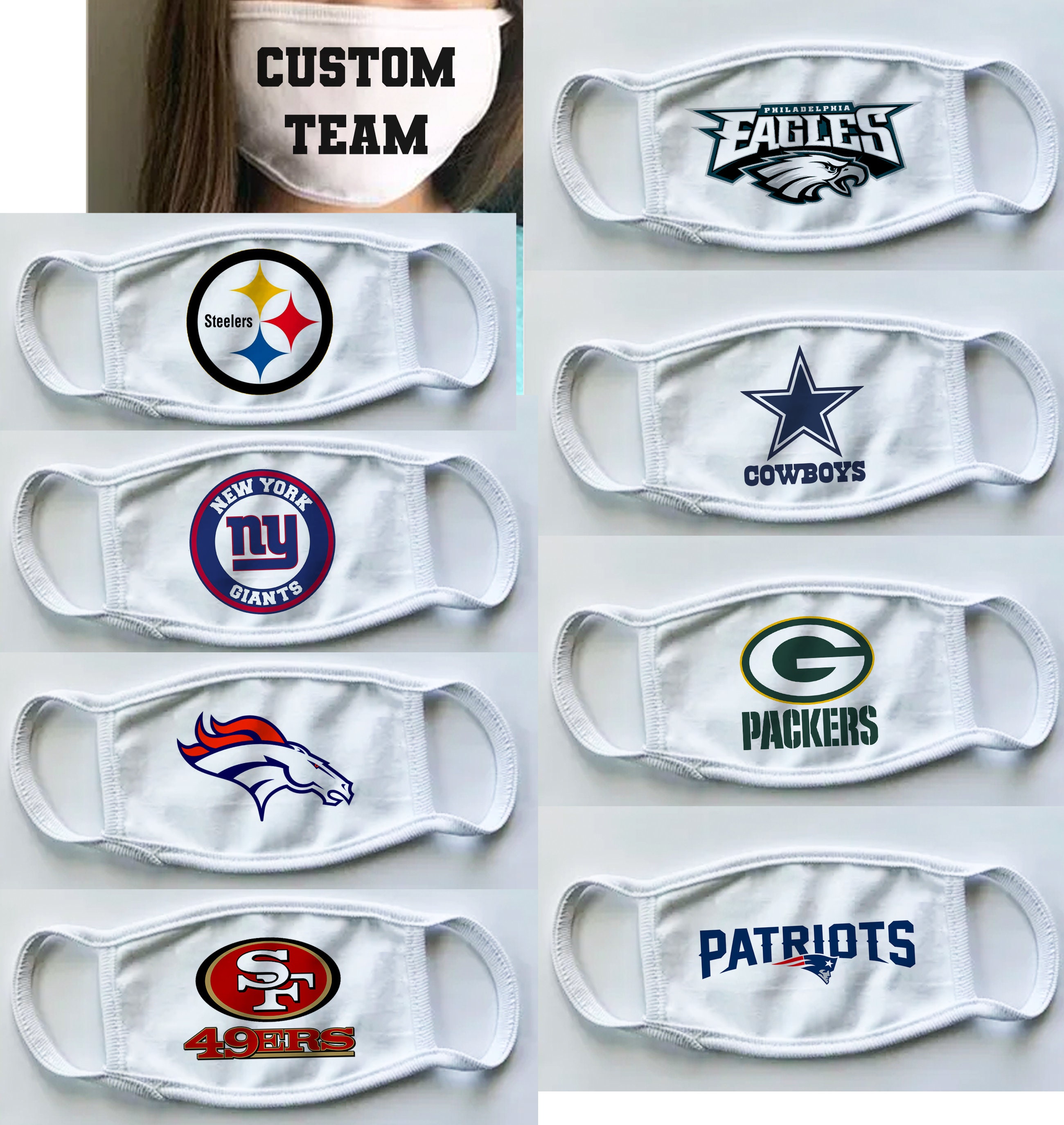Football Teams Kids Face Mask Ships FREE Fast shipping From Etsy