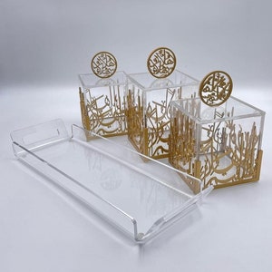 Acrylic Boxes with Tray: Set of 3