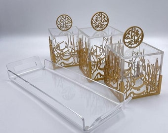 Acrylic Boxes with Tray: Set of 3