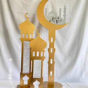 Soporte de madera hecho a mano para Ramadán