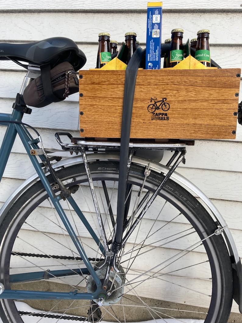 Fixed Wooden Bike Basket: A Cargo Carrier for Bicycles and Ebikes. Eco ...