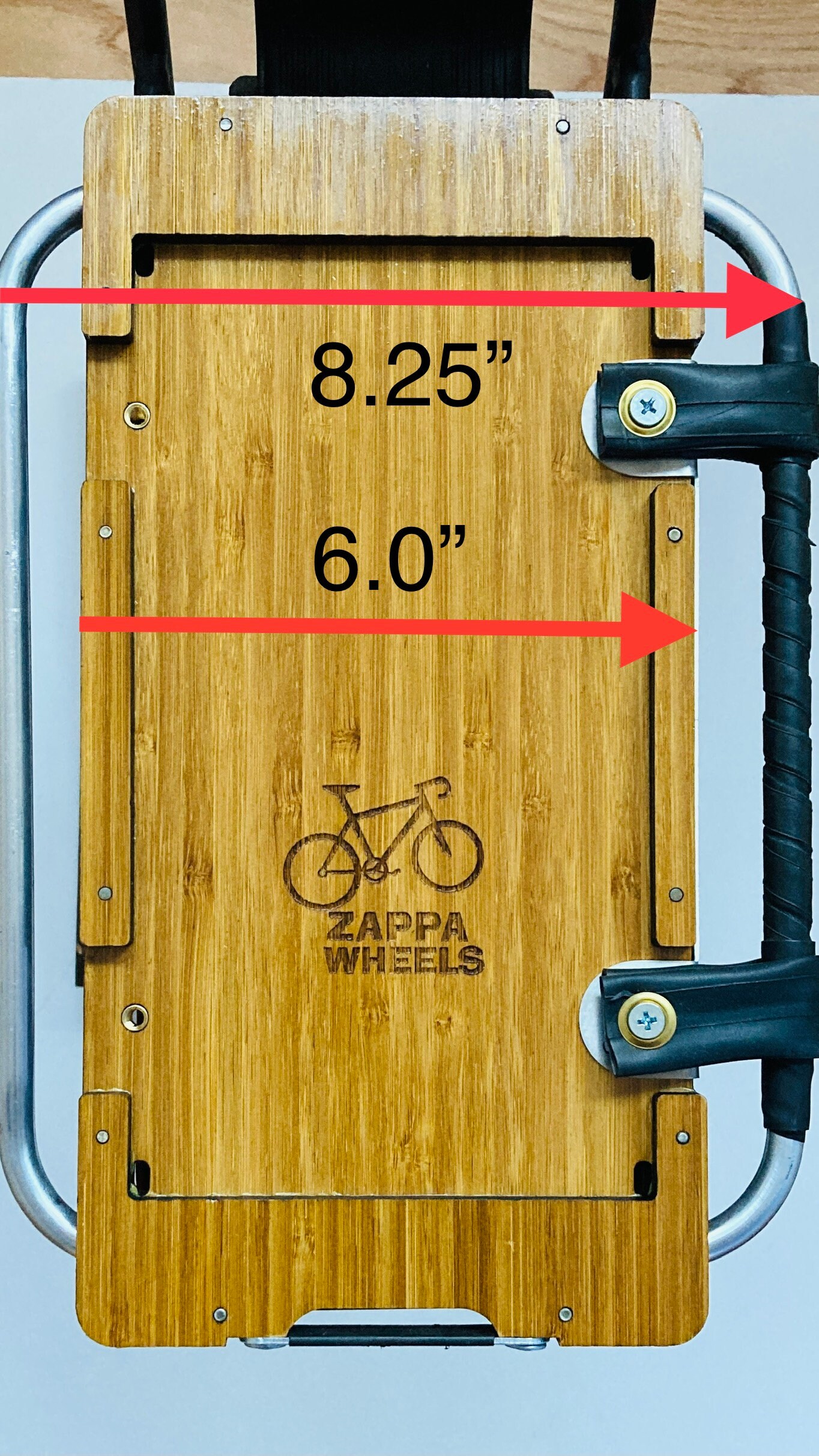 Porte-bagages Avant Vélo En Bambou - Artisanal - Avec Cordons élastiques