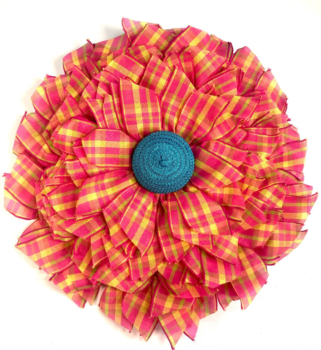 Everyday Ribbon Flower Wreath Spring Decor Summer Wreath Etsy