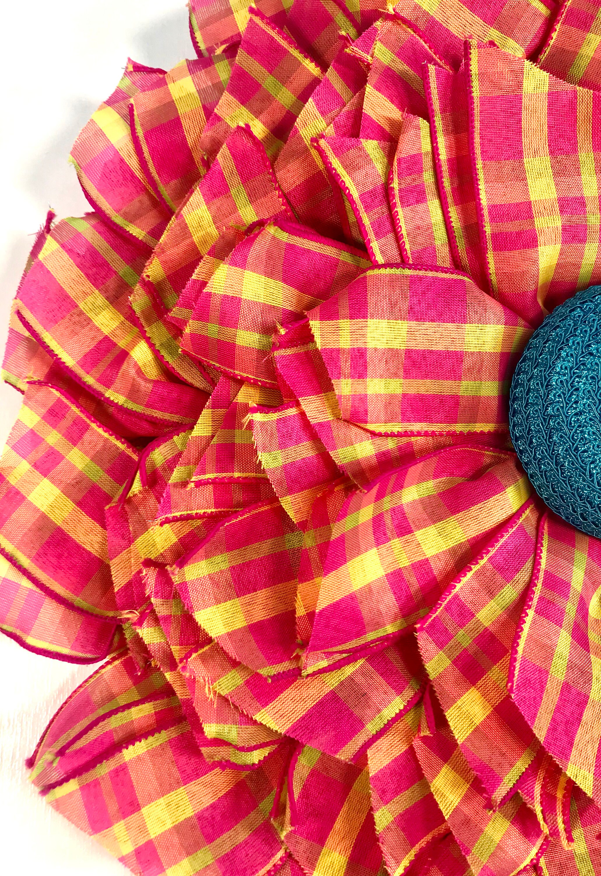 Everyday Ribbon Flower Wreath Spring Decor Summer Wreath Etsy