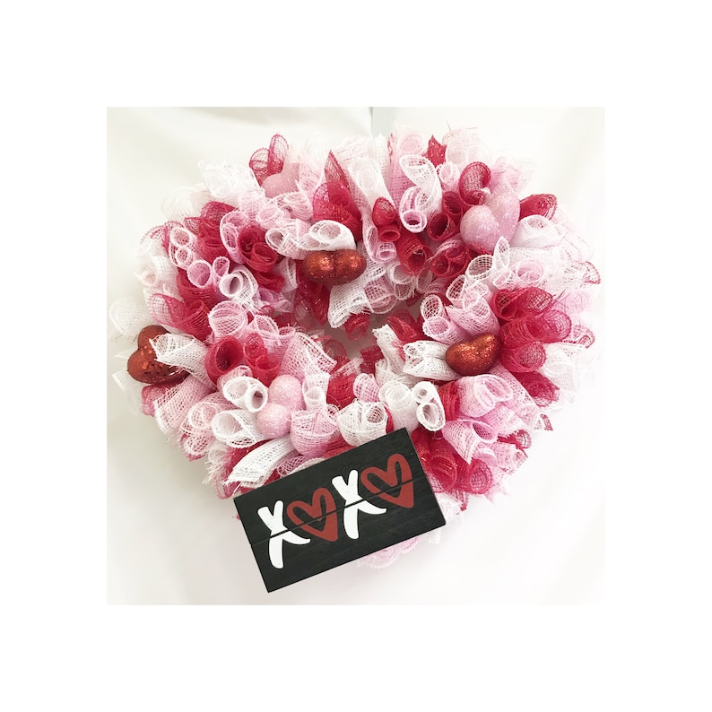 Heart XOXO Love door hanger Hugs and Kisses Wreath Love image 1