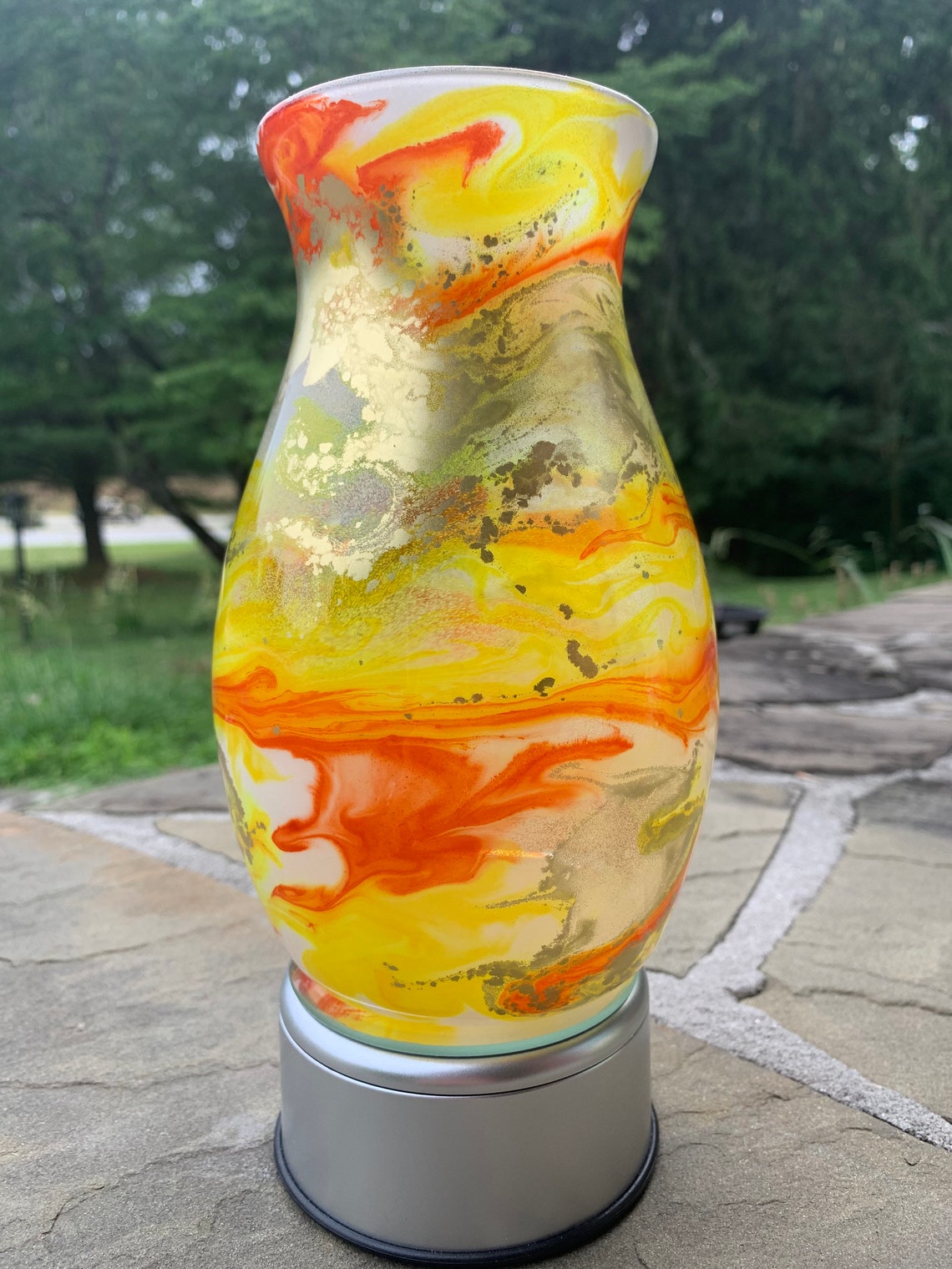 Alcohol ink stained glass sealed in resin Two shades of Etsy