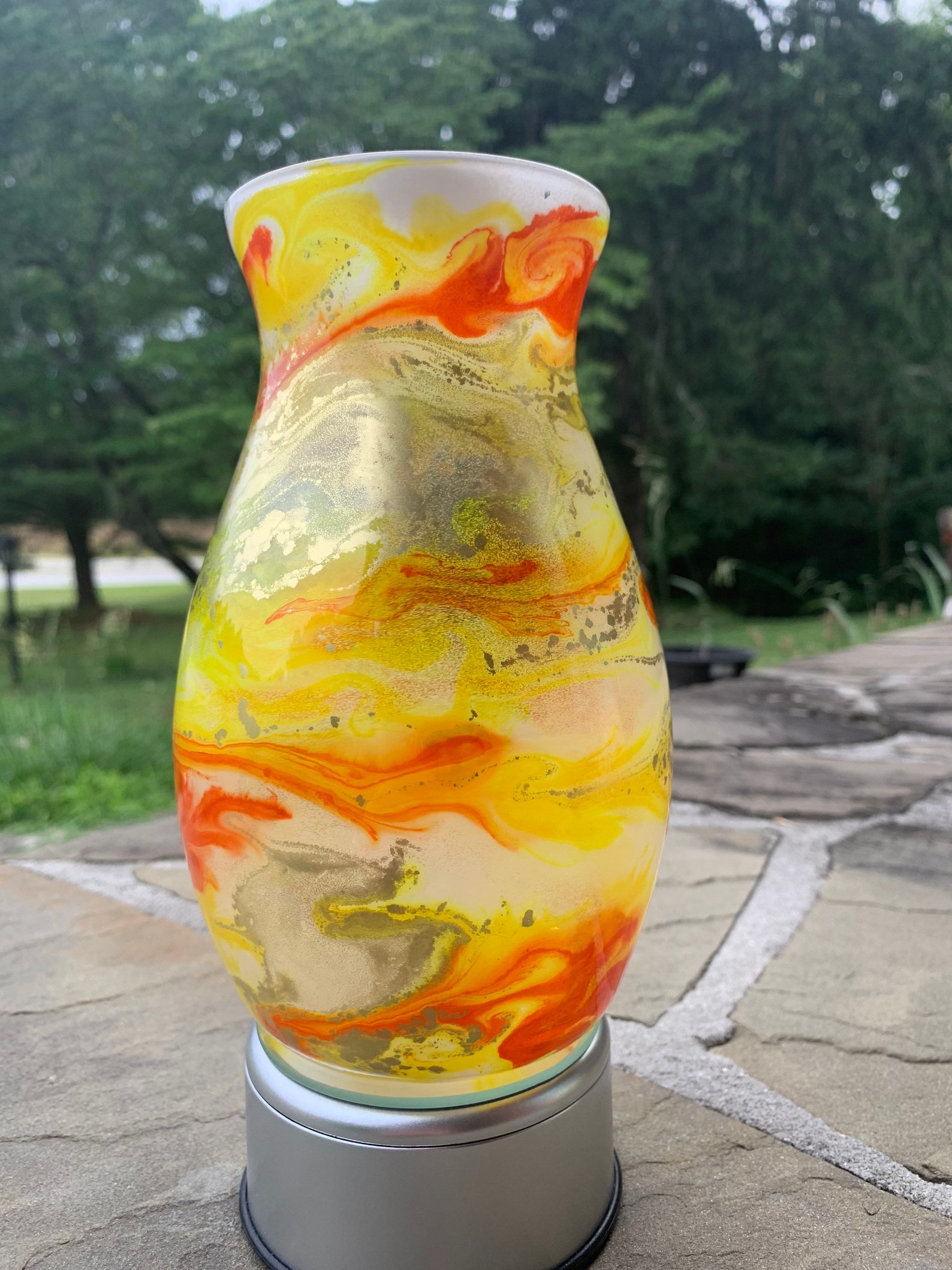 Alcohol ink stained glass sealed in resin Two shades of Etsy