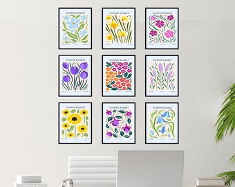 Flower Market Print Set: Boho Gallery Wall Art (Digital Download)