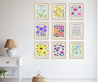 Flower Market Print Set: Boho Gallery Wall Art (Digital Download)