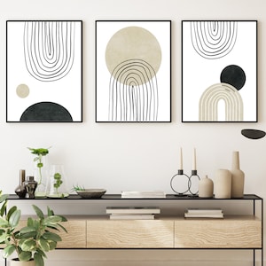 Minimalist Art Prints Mid Century Modern Abstract Art Set of 3 Prints Minimalist Art 3 Piece Set Digital Download Art Printable Wall Art