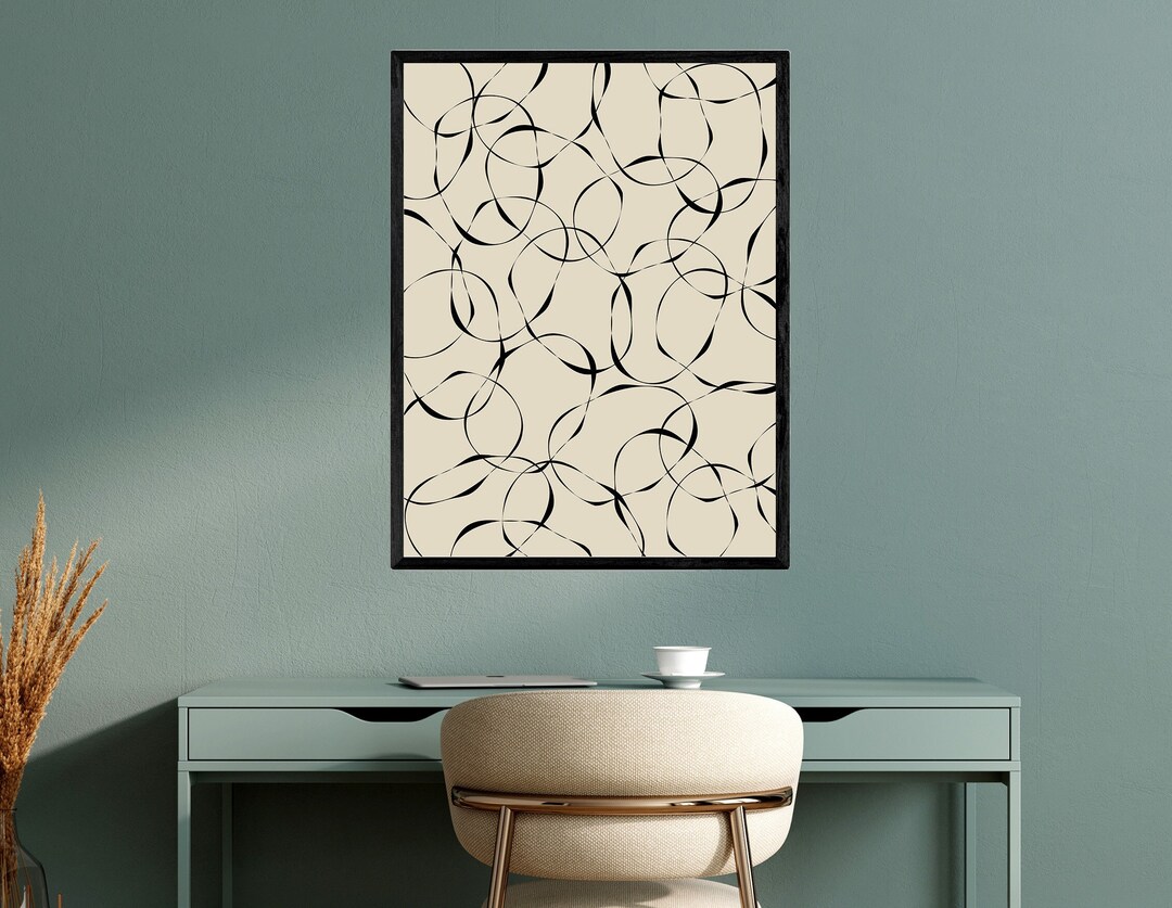 Minimalist Wall Art Mid Century Modern Abstract Art Print Neutral Room ...