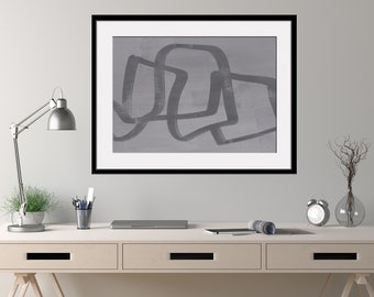 Gray Abstract Wall Art: Modern Industrial Print (Digital Download)