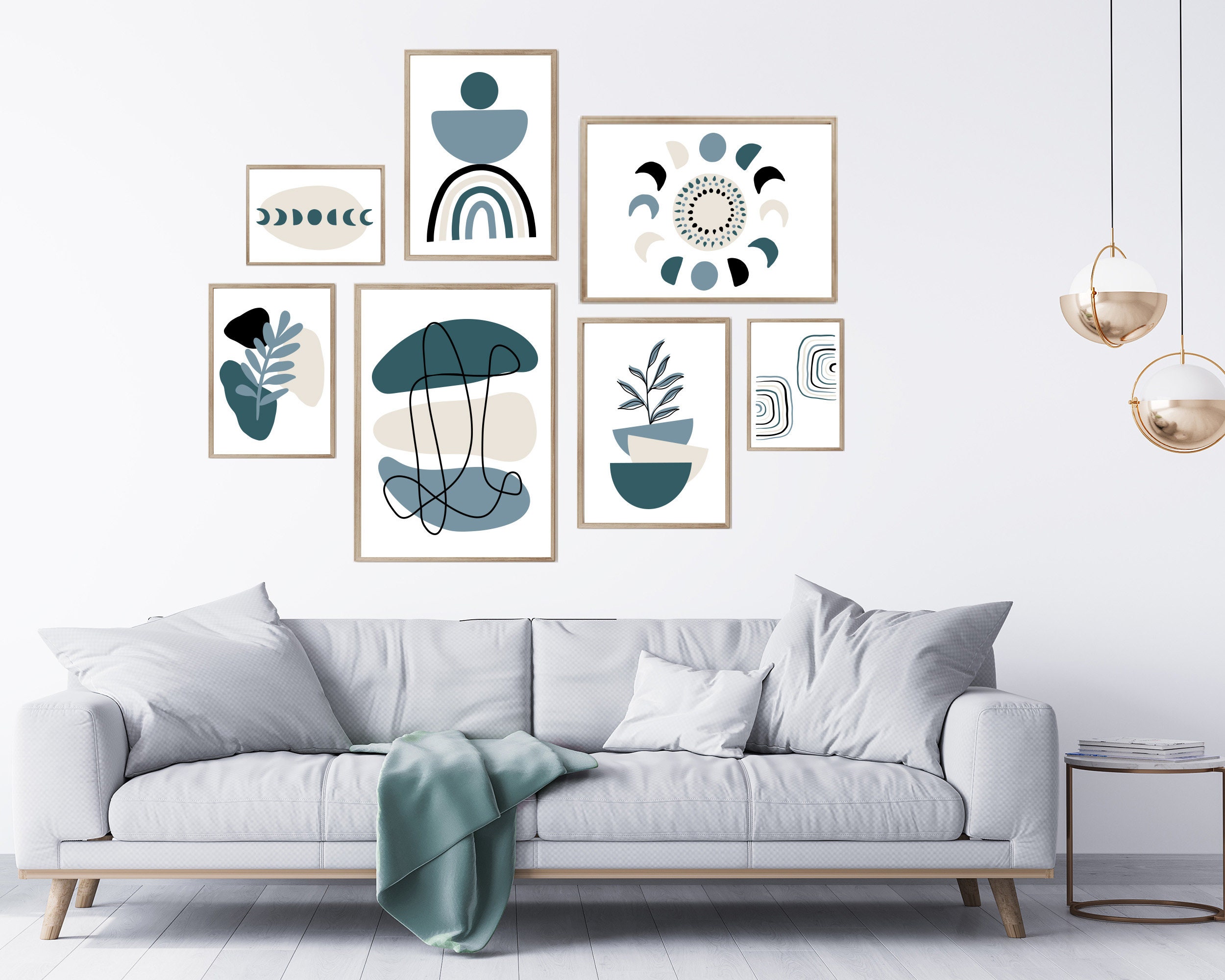Teal Abstract Gallery Wall Art Set: Modern Prints (digital Download) - Etsy