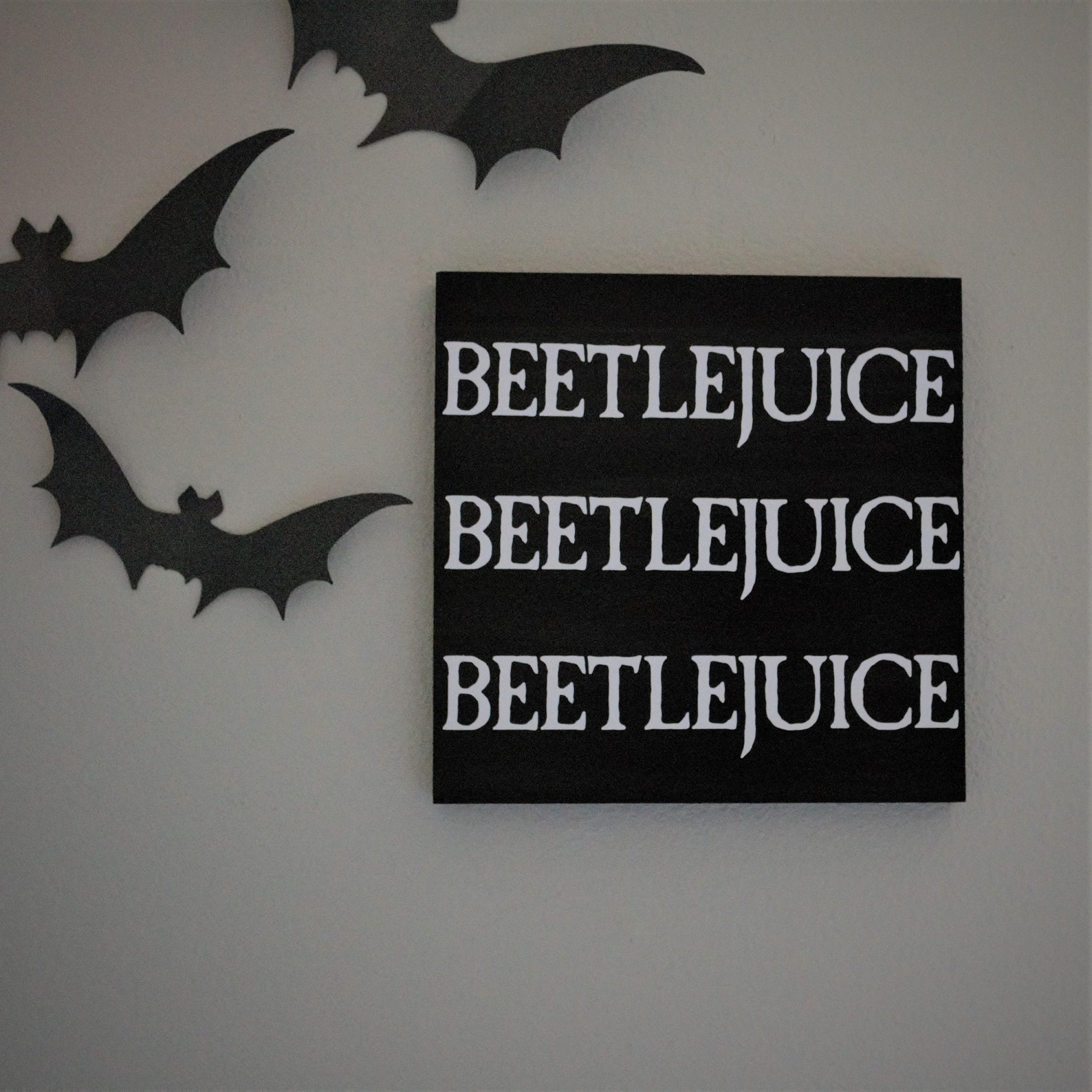 6x6 Beetlejuice Wooden Sign Beetlejuice Decor | Etsy